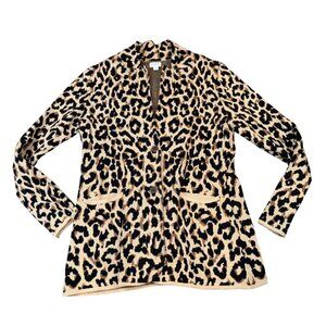 J.Crew Leopard Print Mid‑Length Cotton Cardigan